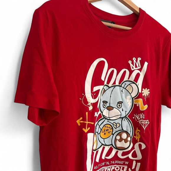 NWT Men’s Red Southpole Y2K graphic bear tee shirt medium - Picture 4 of 7